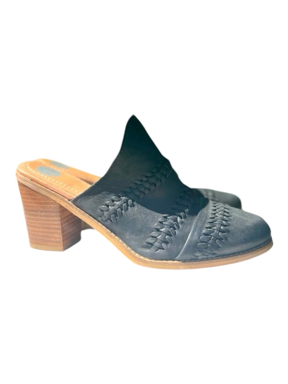 Joie Heeled Leather Mule Black Size 8.5